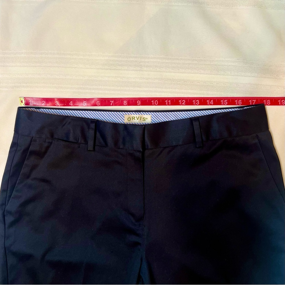 Orvis Navy Capris Wrinkle-Free‎ Cropped Chinos Sz 14 EUC - Picture 11 of 15